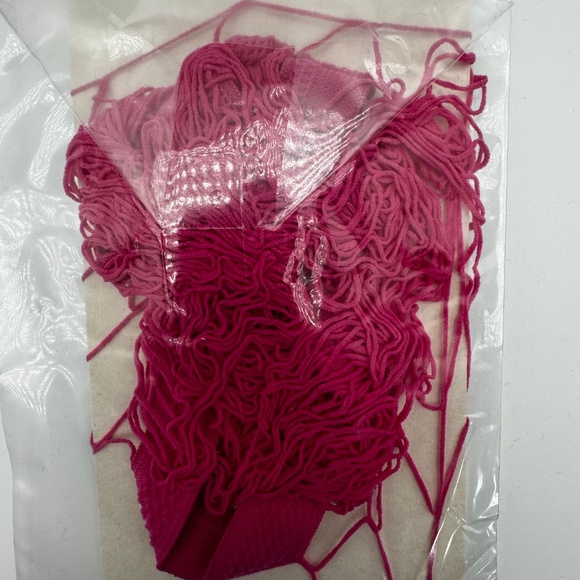 NWT La SENZA Pink Wide Fishnet Tights Women's Size Large Italy Hosiery Fuchsia - Picture 7 of 7